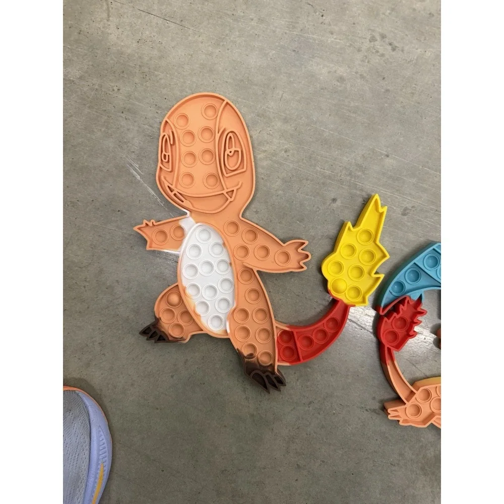 Pokemon Pop It Fidget Toy Set Charmander‎ Charizard Push Bubble